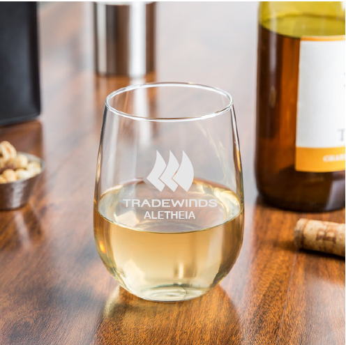 Stemless Wine glasses (set of 4) With Customisable Boat Name