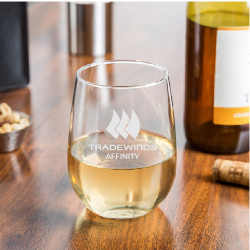 Stemless Wine glasses (set of 4) With Customisable Boat Name